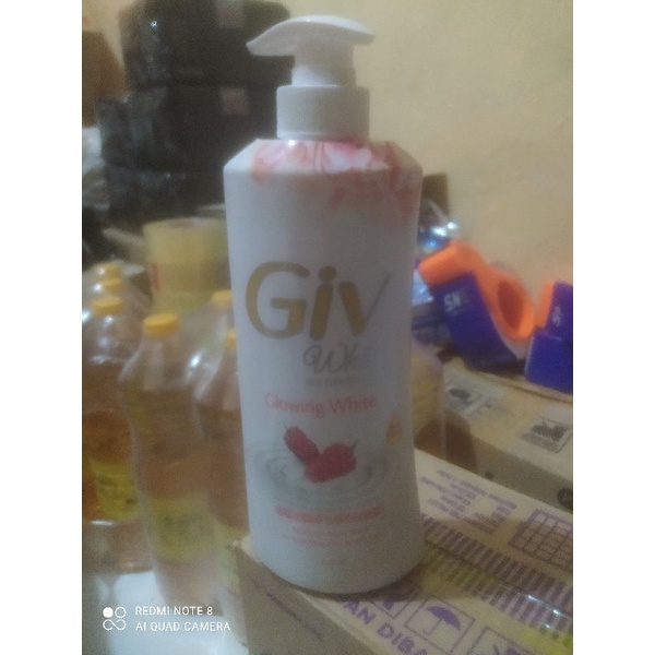 Giv sabun cair  botol pump bodywash 600 ml glowing white mulberry