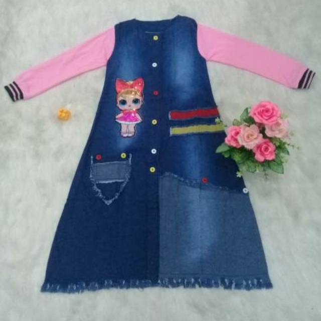 Gamis ank jeans LOL Led rempel 6/7 thn