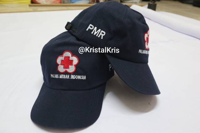 Topi PMI logo samping PMR