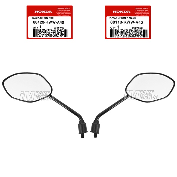 88110-KWW-A40 88120-KWW-A40 Spion 1 Set Kanan Kiri Revo 110 2011 2012 Supra X 125 Fi 150 GTR Revo Fi-1