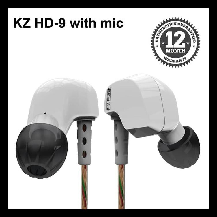 Knowledge Zenith KZ HD9 In Ear Earphone with Mic - Putih NEW