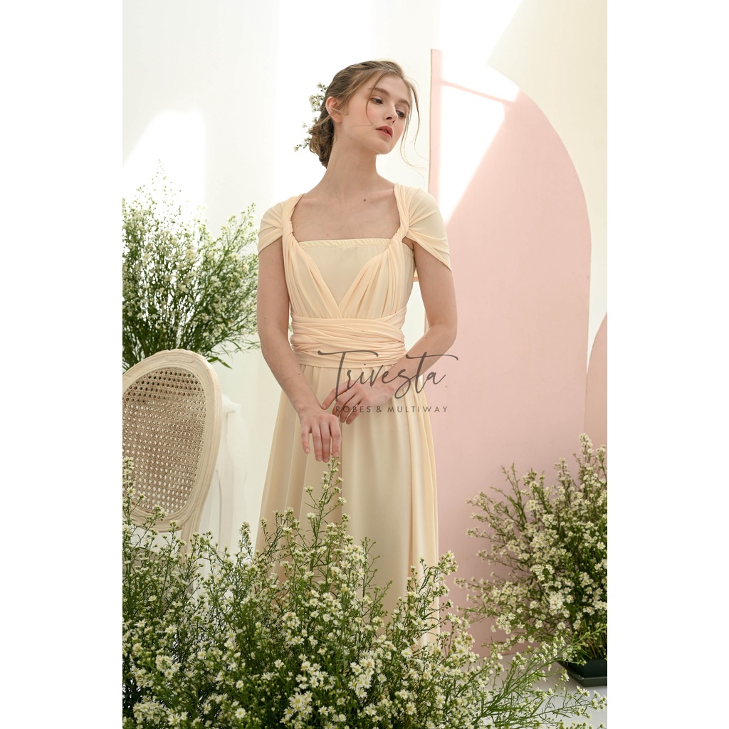 MAXI | IVORY | MULTIWAY INFINITY CONVERTIBLE DRESS | FREE KEMBEN &amp; SPECIAL LONG SCRAFT