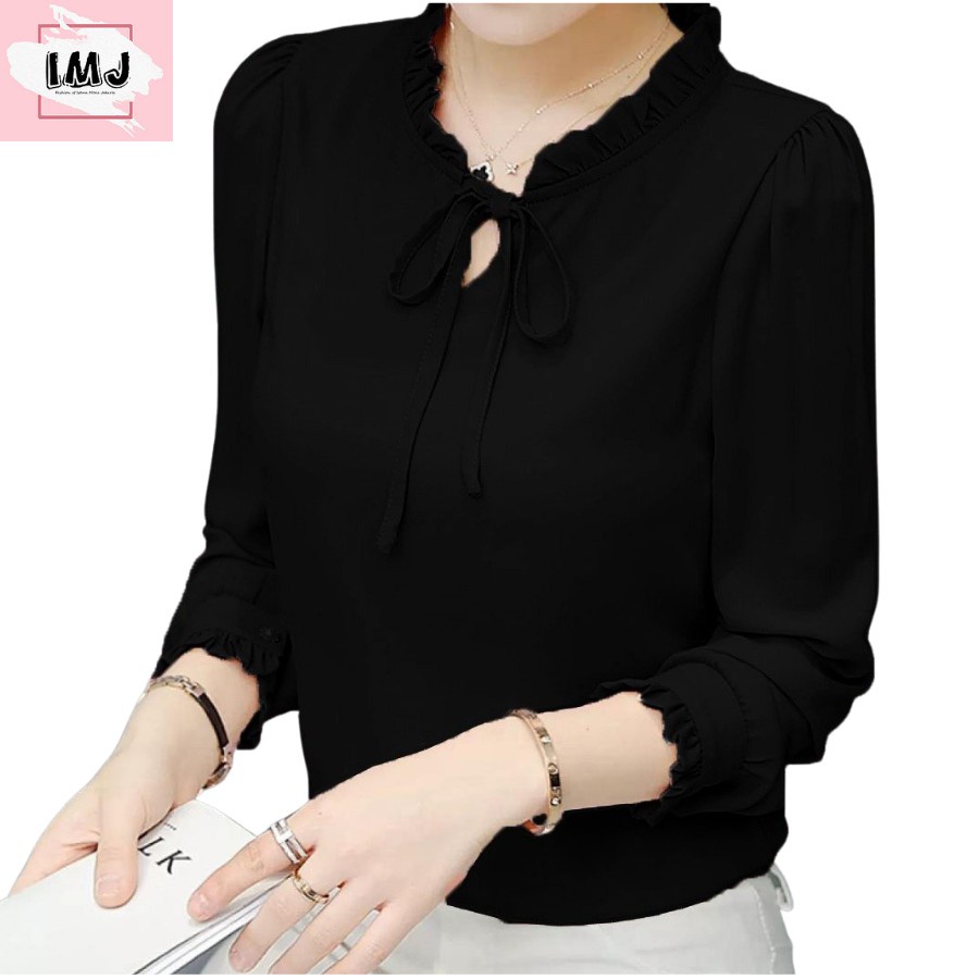 Blouse Korea Nyaman Trendy Import Premium Kekinian Terbaru Bagus Simple Murah IMJ AURELIA baju atasa