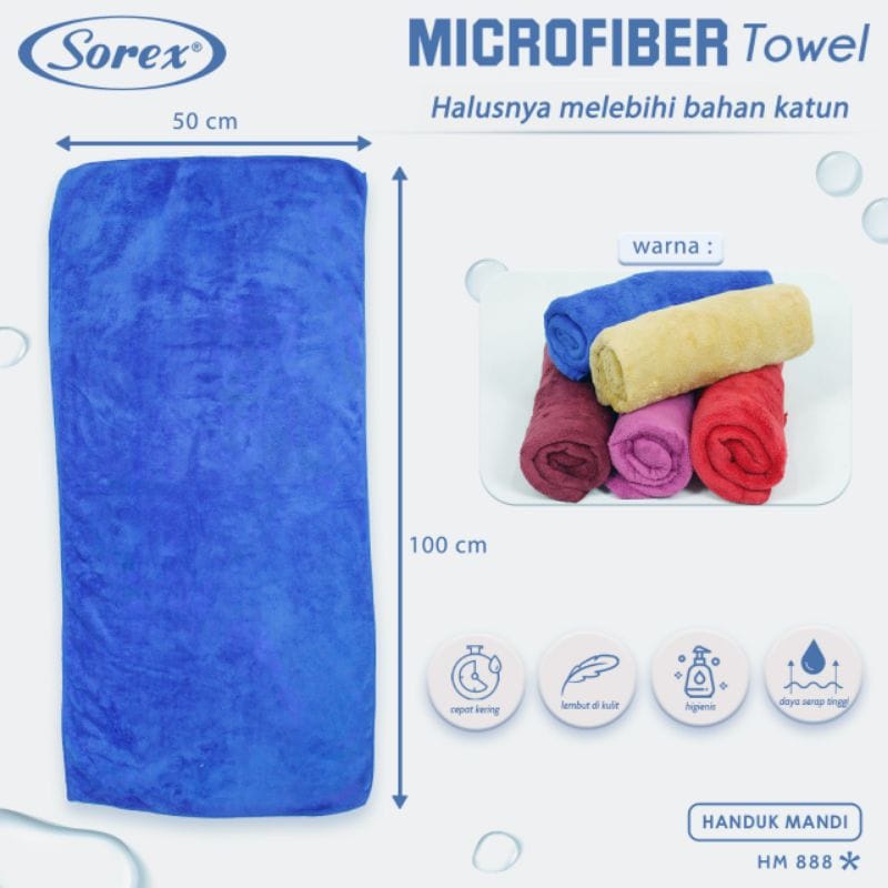 Handuk Sorex Towel HM 891 &amp; HM 888 (50x100cm) Katun | Handuk Mandi Tanggung |jc