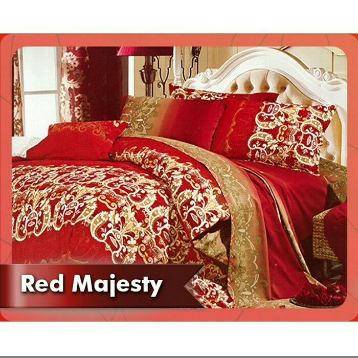 SPREI KING MINIMALIS MODERN FATA RED MAJESTY 180X200 CM