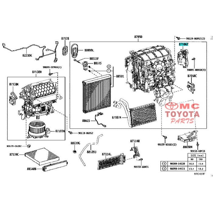 Motor Servo AC Camry Harrier Alphard Lexus C-HR 87106-48170