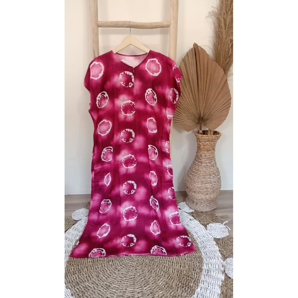 daster Long /daster resleting depan /daster katun rayon/daster long Ld 120cm pb 120 cm-Long Aurora Maroon