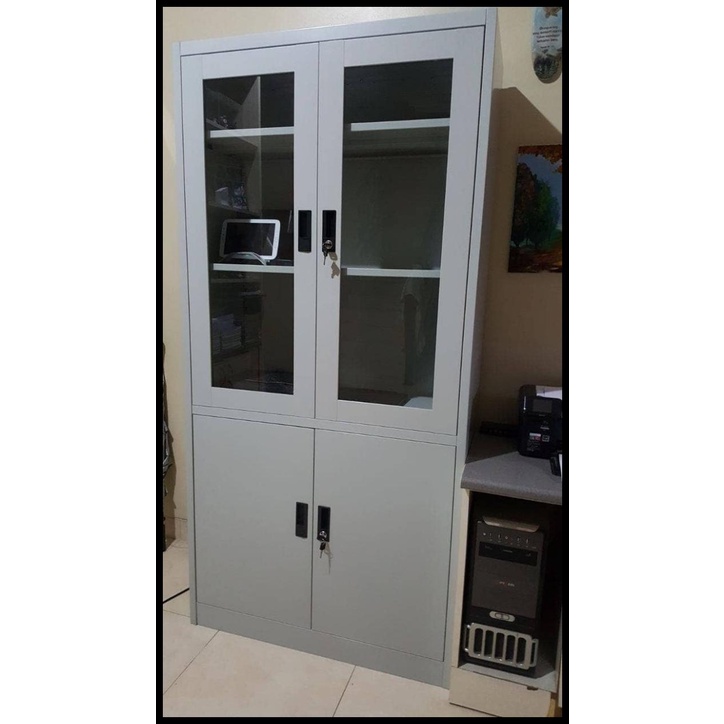 

BEST SELLER !!! LEMARI ARSIP BESI ATAS KACA & BAWAH PANEL MODERN DESIGN TERLARIS