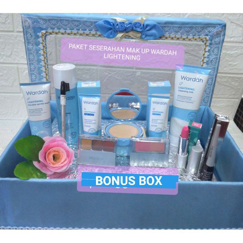 PAKET SESERAHAN WARDAH LIGHTENING KOMPLIT FREE BOX TUTUP Wardah paket komplit hantaran mas kawin per