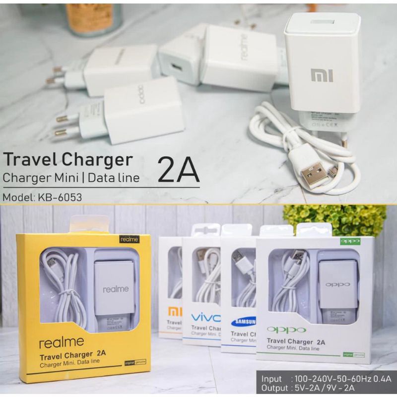 TRAVEL CHARGER /  CHARGER  HP 1 USB 2A (MODEL G29) +  KABEL DATA MICRO