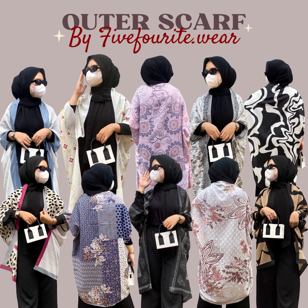 OUTER SCARF MOTIF PREMIUM (READY STOCK) ~ By Fivefourite.wear