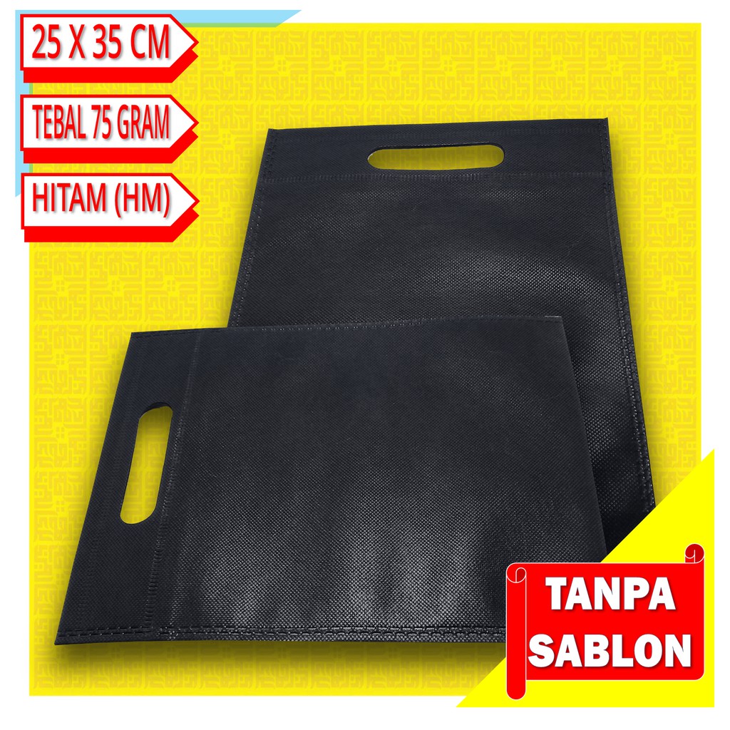 

Tas Spunbond Model Plong 25 x 35 CM Warna Hitam (HM)