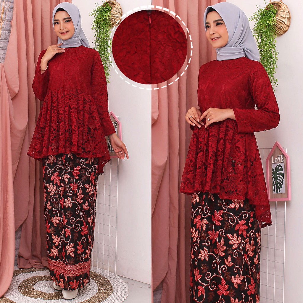 (Dijamin RealPict!) Set Kebaya Babydoll Busui Brukat Corneli SETELAN BROKAT WISUDA KONDANGAN SERAGAM