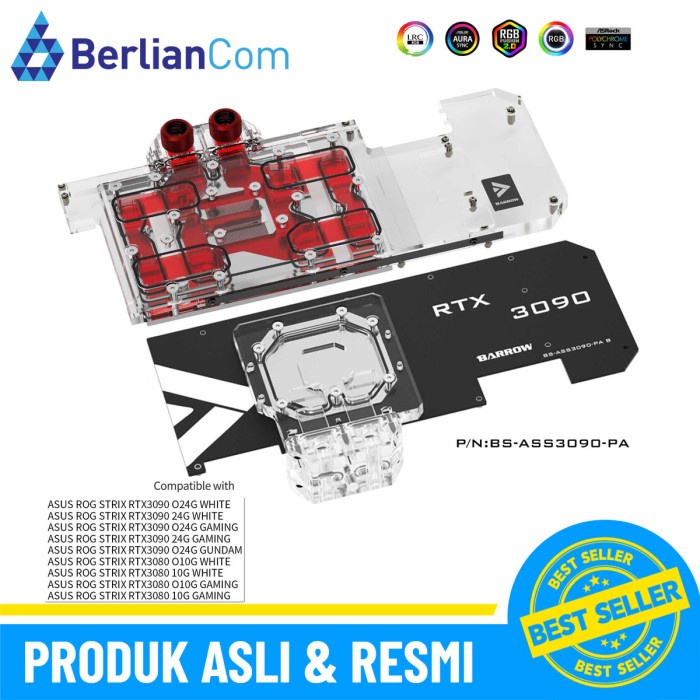 BARROW BS-ASS3090-PA GPU Block ASUS STRIX RTX 3090 BUNDLE BACKPLATE