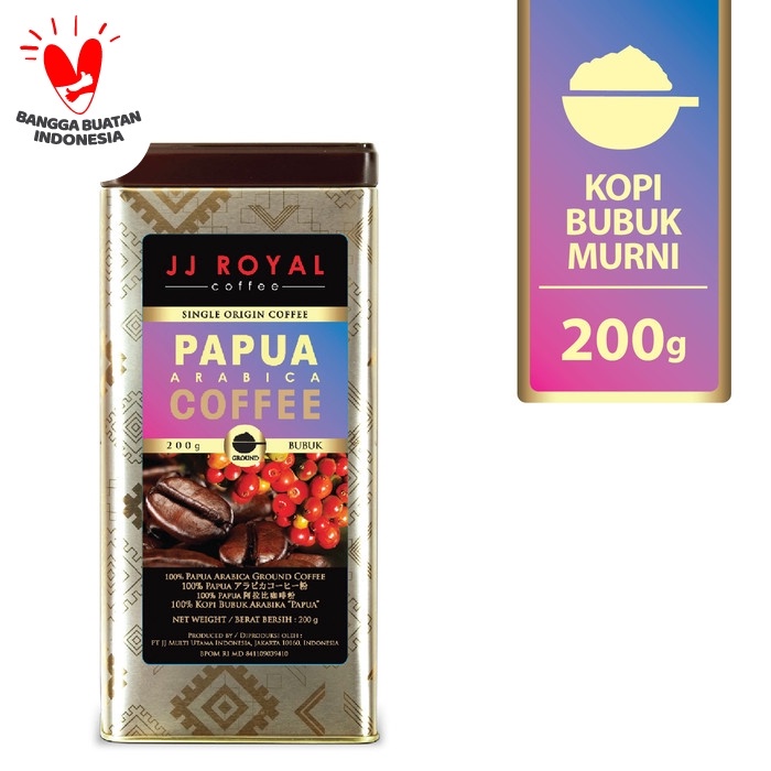 

H2J0U2J1U Coffee/Kopi Jj Royal Papua Arabica Ground Tin 200G HyYj