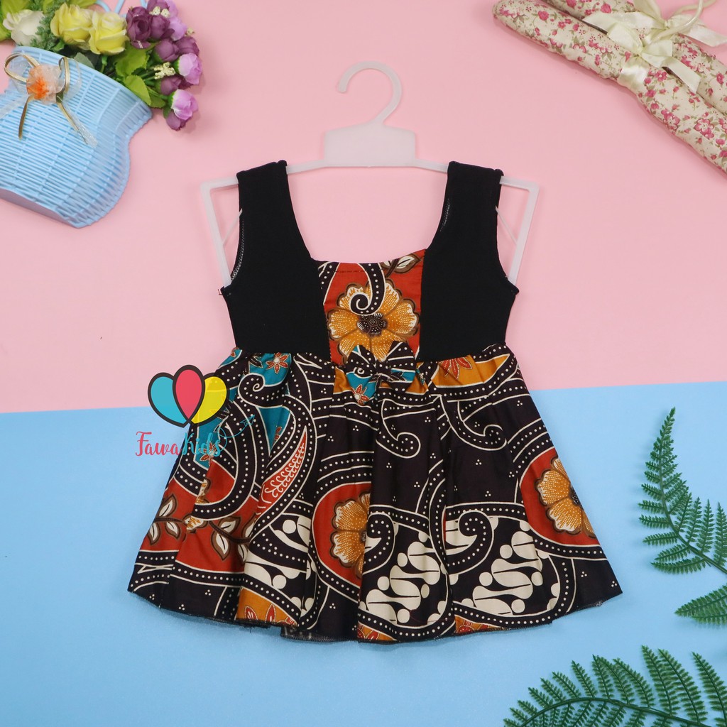 Dress Marsha Uk Bayi 3-6 Bulan / Dres Batik Baby New Born Perempuan Baju Gaun Tenun Bahan Adem Cewek