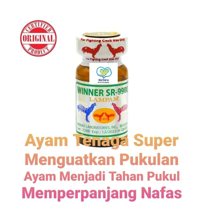 Doping Winner SR 9900 Lampam isi 6 Kapsul Ayam Bangkok Thailand Import Tenaga dan Nafas Super