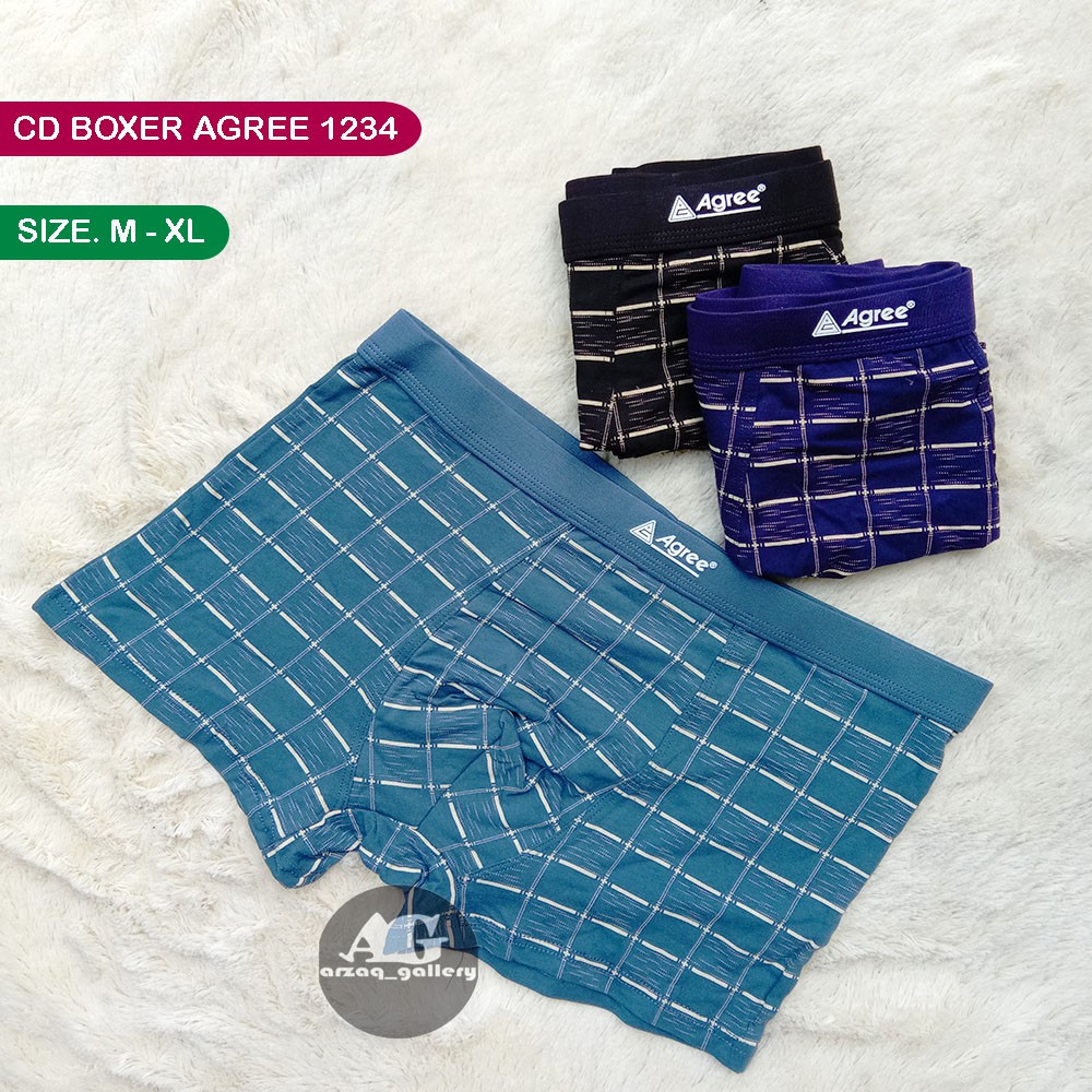 [ 3pc ] Celana Dalam Pria BOXER AGREE SPORT | 1234  Motif Garis