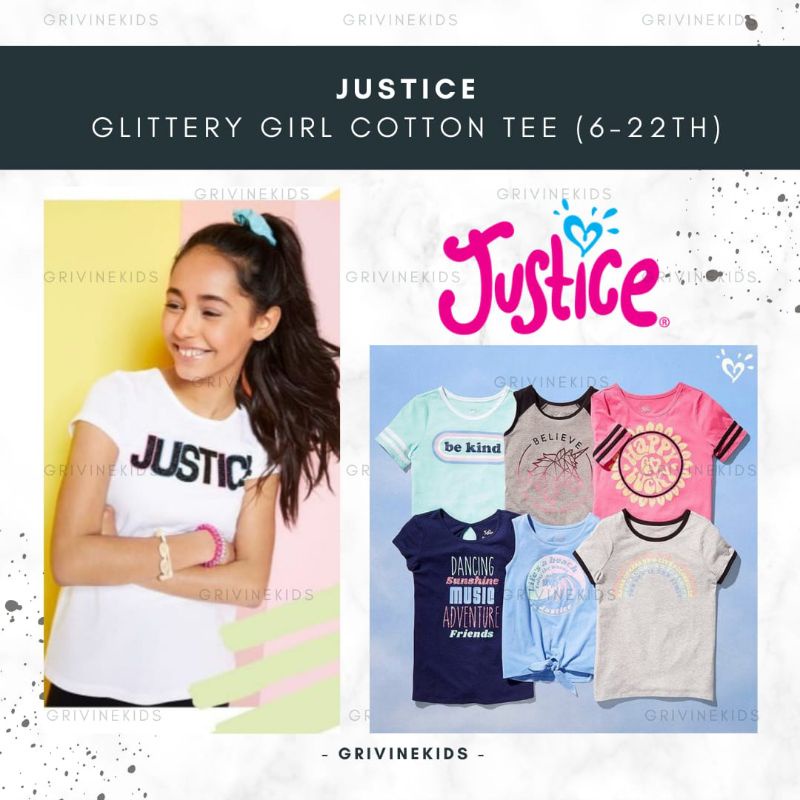Kaos Anak Remaja Perempuan Lengan Panjang Pendek Viscose Justice
