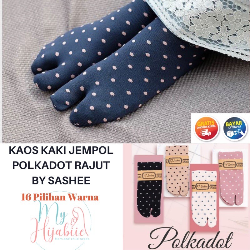 Kaos Kaki Jempol Muslimah Motif Polkadot Sashee Kaoskaki Polka Dot