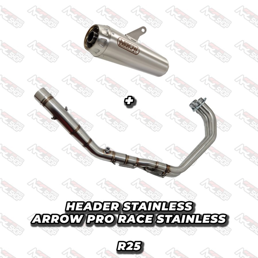 Knalpot Arrow Pro Race Stainless Yamaha R25 FULLSYSTEM ARROW