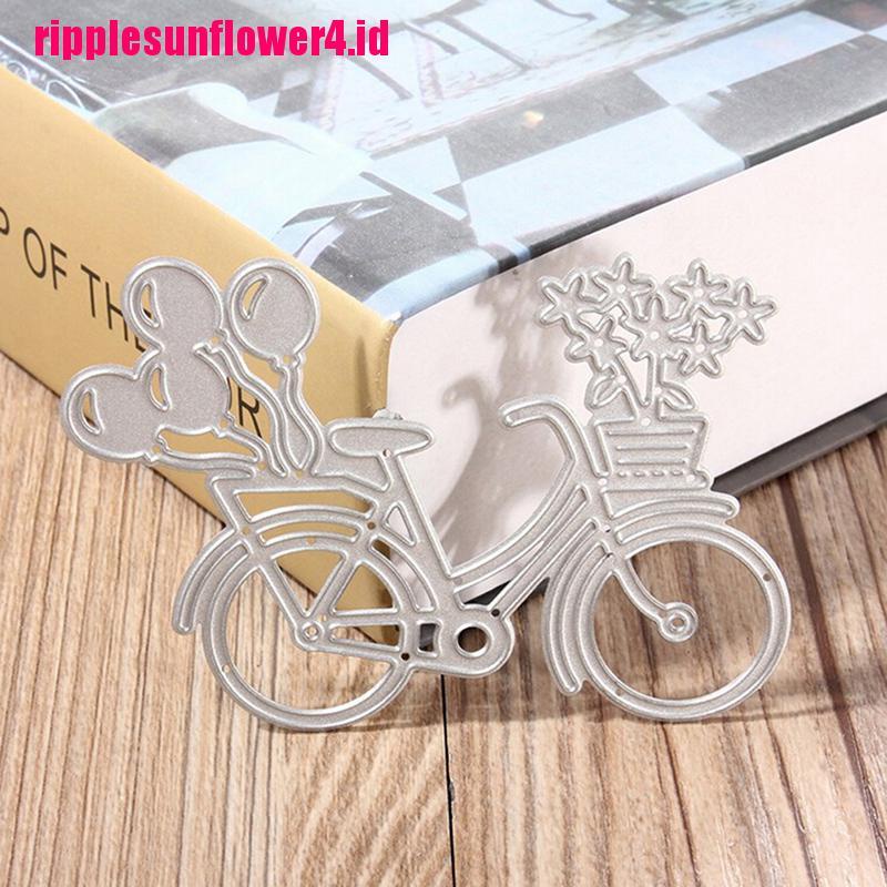 Cetakan Stensil Cutting Dies Motif Sepeda Bahan Metal Untuk Scrapbook / Craft Diy