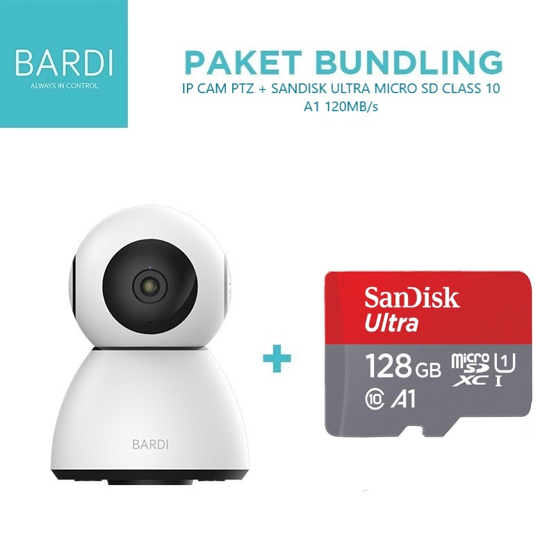 Jual BARDI Bundling CCTV Indoor PTZ Smart IP Camera + Sandisk Ultra