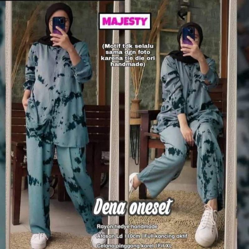 Dena Oneset Rayon Premium || Setelan Tiedye Kekinian Busui