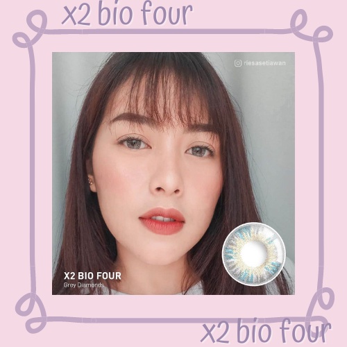 Softlens X2 Bio Four Normal dan Minus 050 - 300 X2 Bio Four Chocolate Mousse X2 Bio Four Grey Diamon
