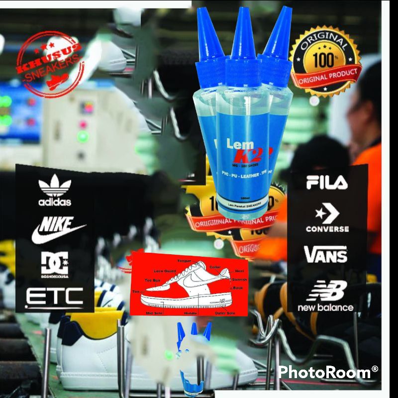 Lem sepatu super kuat bening transparan and cokelat K2 original