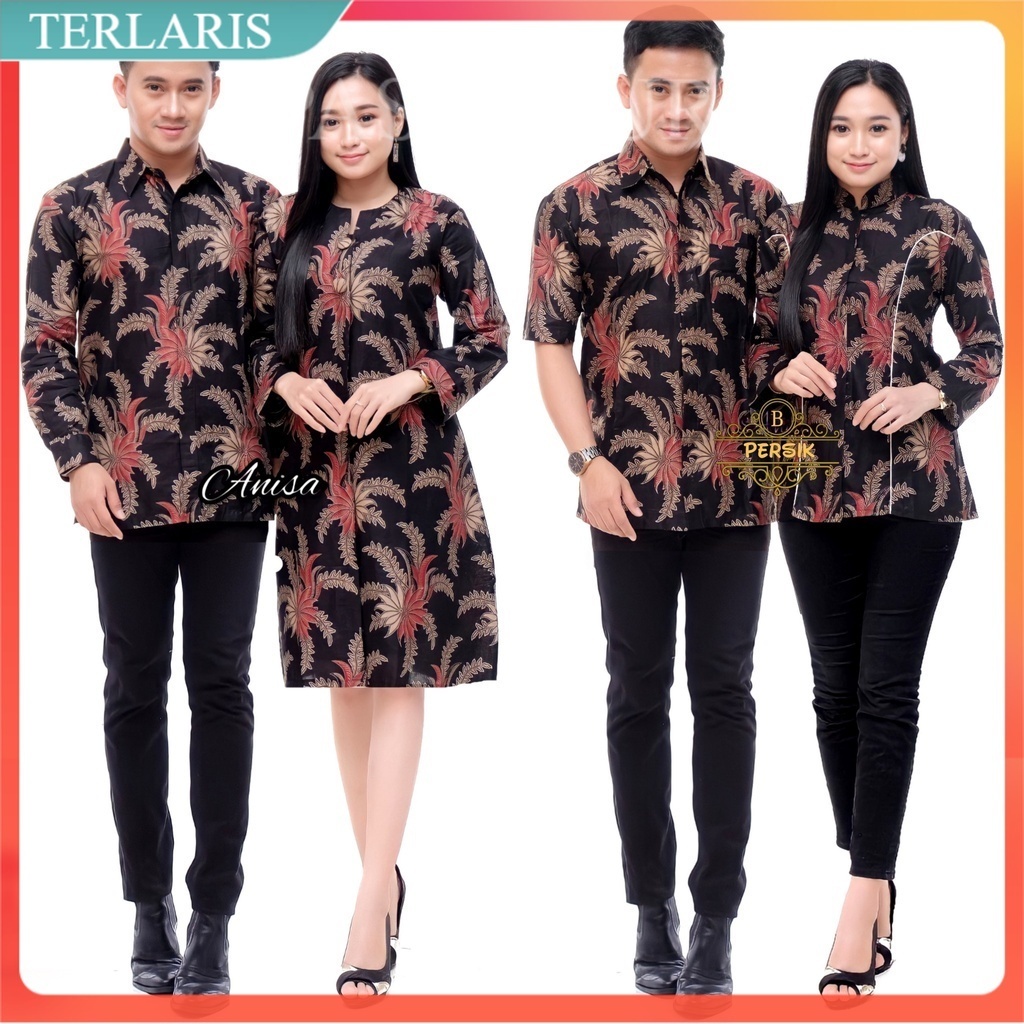 [ANS BATIK] Maura Couple - Sania Ruffle Batik Couple Ori Ndoro Jowi Garansi Termurah Shopee