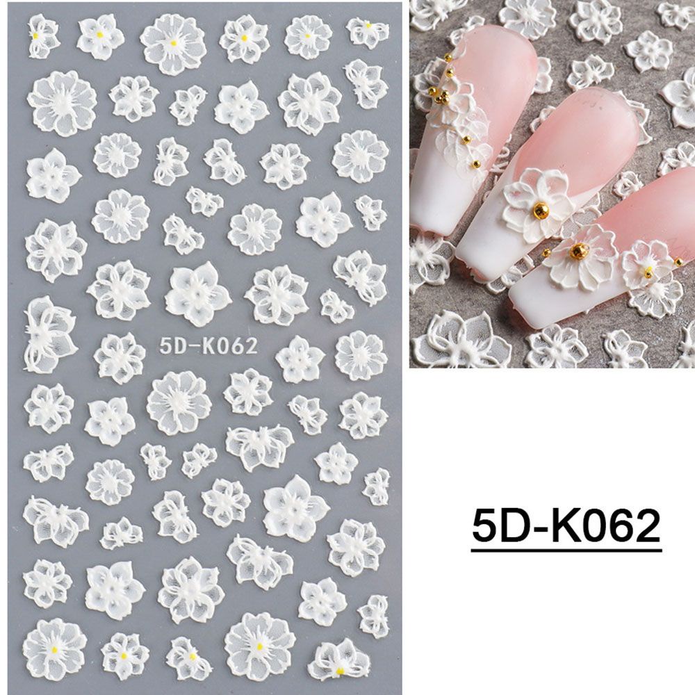 Mxbeauty Stiker Kuku Motif Kupu-Kupu / Bunga 5d Untuk Dekorasi Nail Art / Manicure Diy