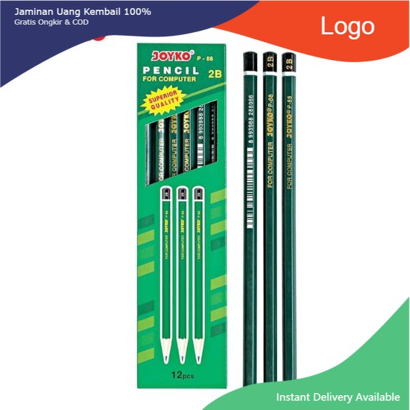 

PENSIL KOMPUTER 2B JOYKO P-88 HIJAU SATUAN LUSIN PACK UJIAN UN SEKOLAH ECERAN MURAH KAYU 88 P88