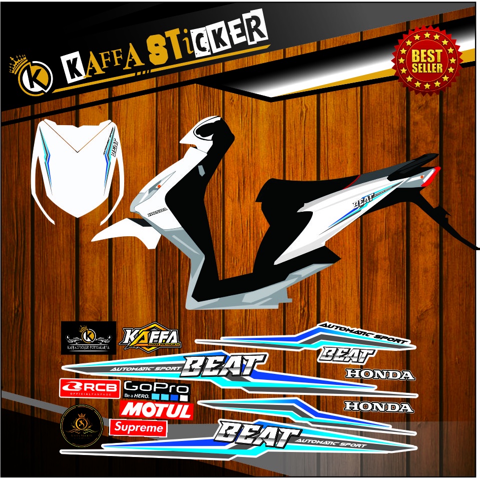 Sticker striping variasi beat karbu-stiker lis striping beat karbu simple elegan