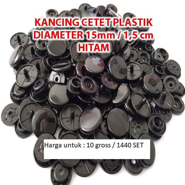 Kancing Cetet Jepret Snap Button Plastik 15mm Isi 10 gross / 1440 SET