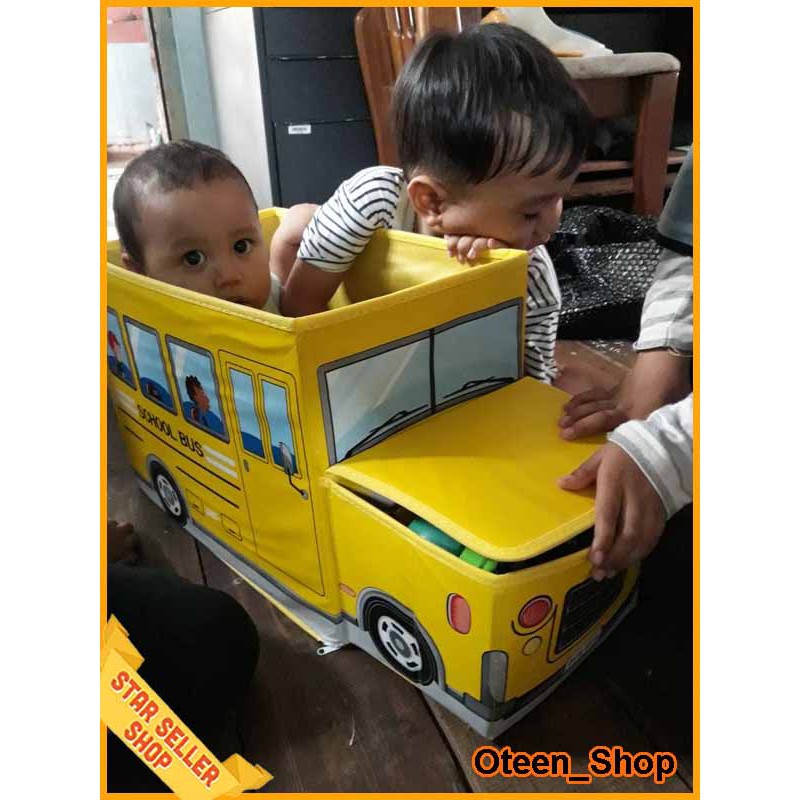 Storage Box Cartoon Bus Kotak Peyimpanan Mainan Toys Tempat Main Permainan Anak Bis Bukan Tayo