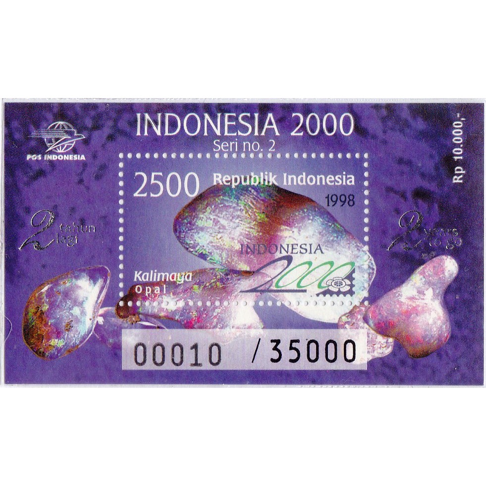 

Perangko Indonesia 2000 Seri 2 Batuan Kalimaya Souvenir Sheet MNH