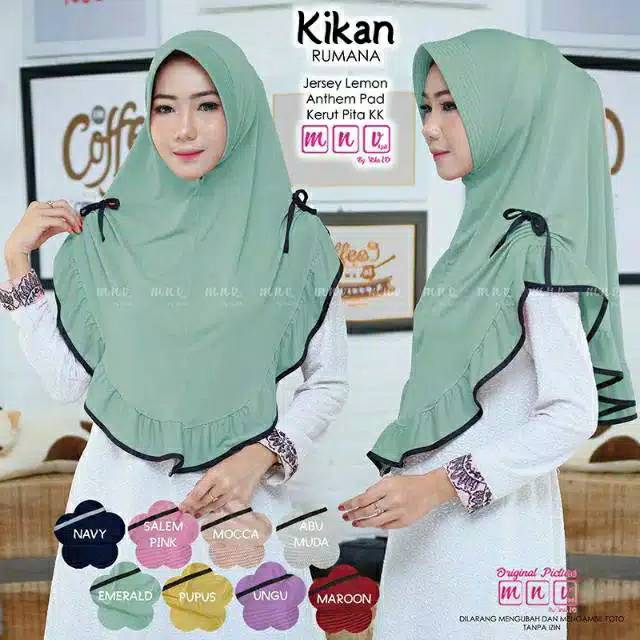 Wanita Jilbab Kikan Rumana Hijab Instant Jersey HQ