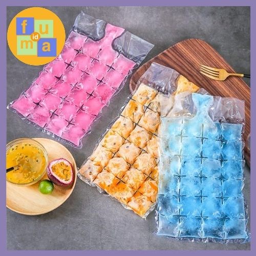 Kantong Plastik Cetakan ES Batu sekali pakai isi 10Lembar / Pembuat Es Batu Disposable / Ice Making Bag food grade