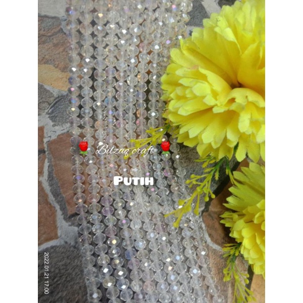 Kristal ceko 8mm gol.biasa-Putih