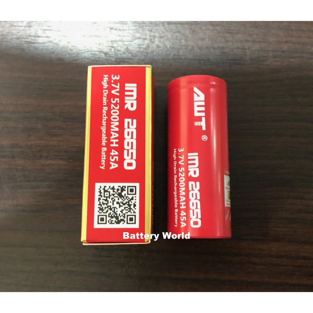 Battery / Batere AWT 26650 5200mAh 45A Original (Bukan 18650)