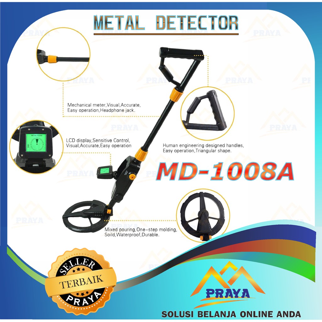 MD1008A LCD Metal Detector SCAN Alat Pendeteksi Logam Emas KoIN MD-1008A PERAK BESI DETEKTOR DETEKSI