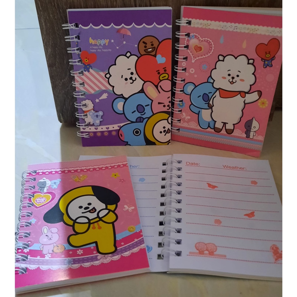 

Poohstation Notebook Buku Memo Ring Book Motif BT21