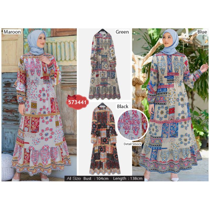 maxi motif smock hera