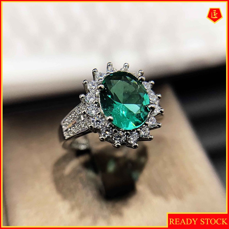 [Ready Stock]Creative Elegant Personalized Natural Colored Gems Tourmaline Ring