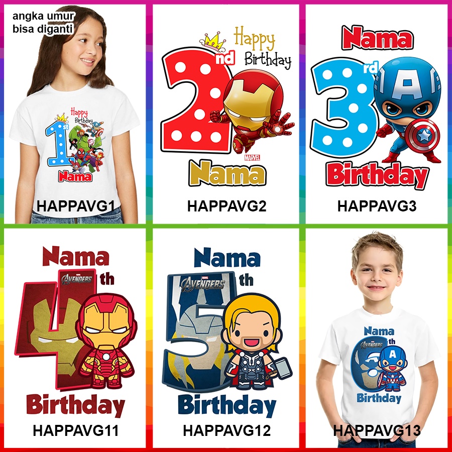 Baju Kaos ANAK DAN DEWASA AVENGERS COUPLE (FREE NAMA)