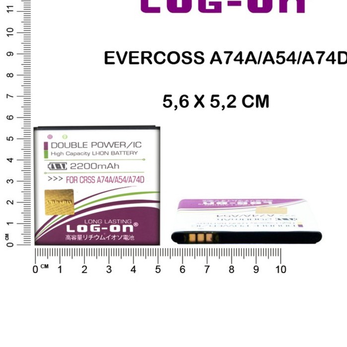 Baterai Double Power Log On EVERCROSS A74A/A74D/A74C/A54 ( 2200 Mah )