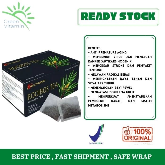 Nutrend Rooibos Tea Teh Celup Herbal 40 Kantong Roibos