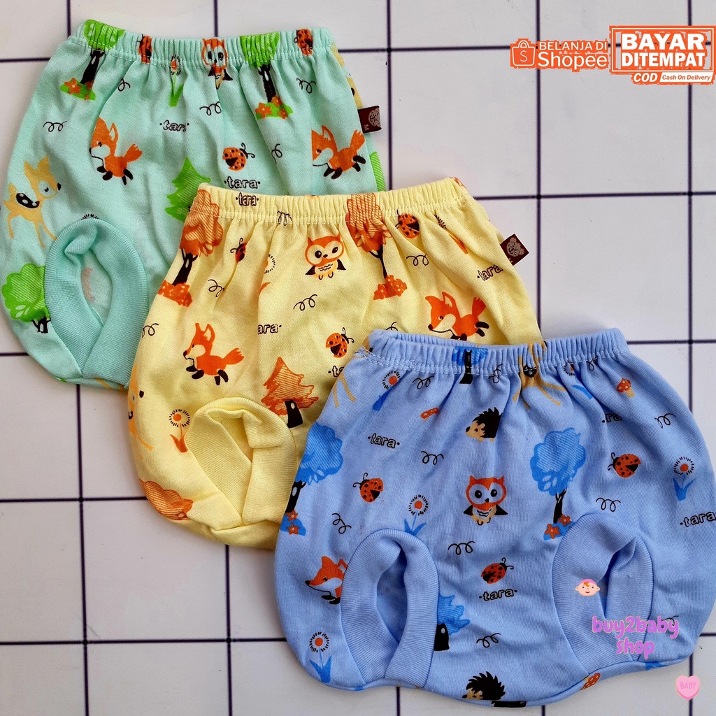 Celana pendek POP bayi Tara Cute Forest Series 0-3 Bulan 3 PCS