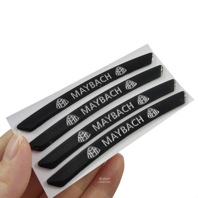 4 x Aluminum MAYBACH Letter Logo Car Auto Wheel Tire Decorative Emblem Badge Sticker Decal MAYBACH